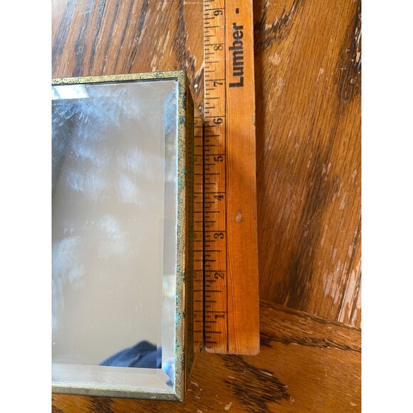 Vintage Mirrored Beveled Jewelry & Music Box With Gold Trim Plays "Love Story" R - Picture 4 of 10